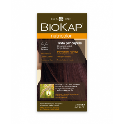 Тон 4.4 краска для волос медно-коричневая Biokap Nutricolor