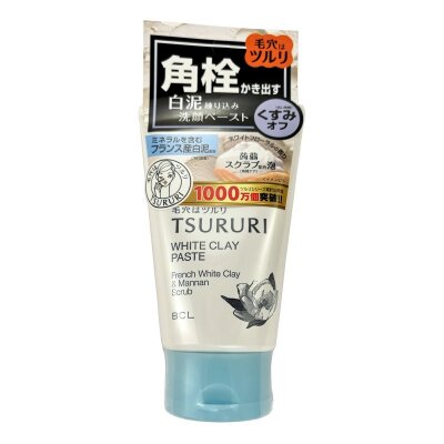 Скраб для лица с белой глиной Tsururi White clay paste