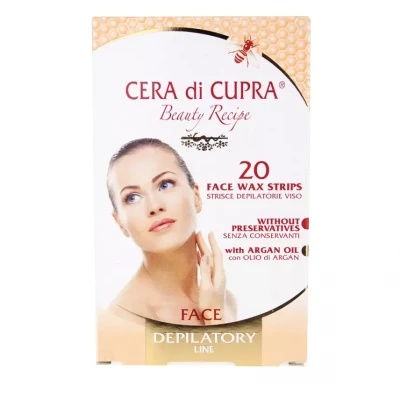 Восковые полоски для удаления волос на лице Cera di Cupra