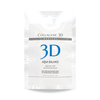 Альгинатная маска 30 гр Aqua Balance с гиалуроновой кислотой Collagene 3D 