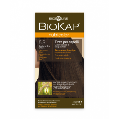 Тон 5.3 краска для волос цвет светло-коричневый золотистый Biokap
