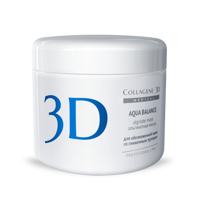 Альгинатная маска 200 гр Aqua Balance с гиалуроновой кислотой Collagene 3D 