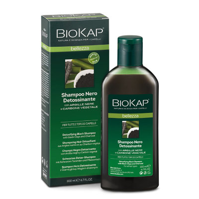 Nero Detossinante детоксицирующий шампунь для глубокой очистки жирных волос Biokap